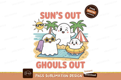 Ghosts Enjoying Summer Beach Vacation image Sublimation Designangry 