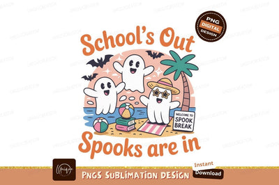 Ghosts enjoying summer vacation at the beach palm Sublimation Designangry 