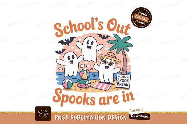 Ghosts enjoying summer vacation at the beach palm Sublimation Designangry 