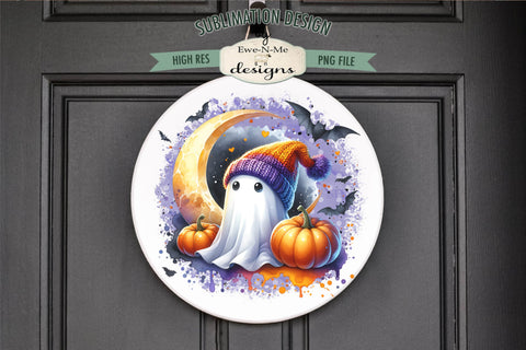 Ghosts in Knit Hats Sublimation Designs | Halloween PNG Sublimation Ewe-N-Me Designs 