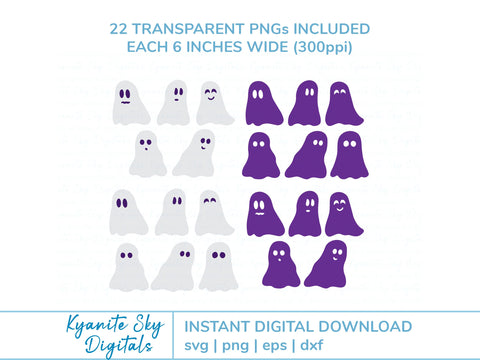 Ghosts SVG Bundle for Halloween SVG Kyanite Sky Digitals 