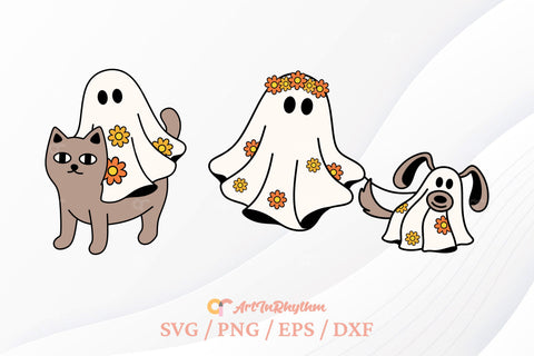 Ghosts Svg, Halloween Svg, Cute Animals Svg, Ghost Svg Files, Ghost Cliparts SVG Artinrhythm shop 