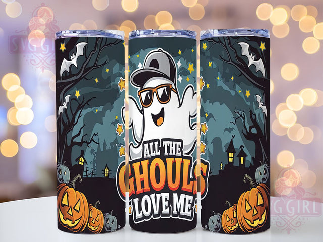 Ghouls Love Me, Halloween Tumbler, 20oz Tumbler, PNG Sublimation Design, Cute Halloween Gift, Spooky Tumbler, Ghoul Tumbler, Fall Drinkware Sublimation SvggirlplusArt 
