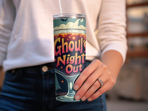 Ghoul's night out Halloween Tumbler wrap PNG Sublimation Luvleigh Digitals 