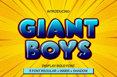 Giant Boys - 3D font Font Mozzatype 
