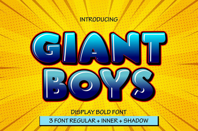 Giant Boys - 3D font Font Mozzatype 