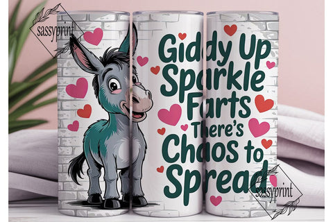 Giddy Up Donkey 20oz Tumbler Wrap Sublimation sassyprint 