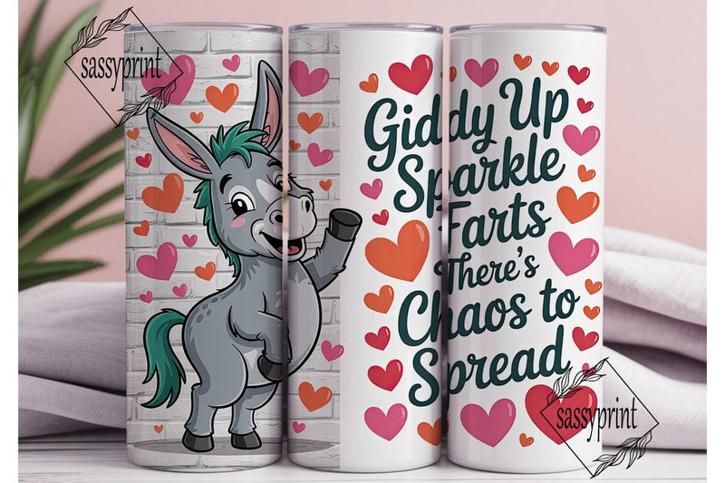 Giddy Up Donkey 20oz Tumbler Wrap Sublimation sassyprint 