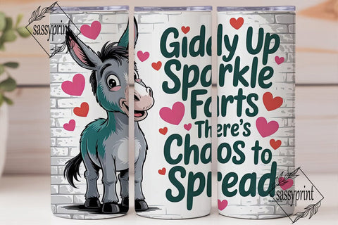 Giddy Up Donkey 20oz Tumbler Wrap Sublimation sassyprint 