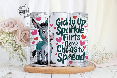 Giddy Up Donkey 20oz Tumbler Wrap Sublimation sassyprint 