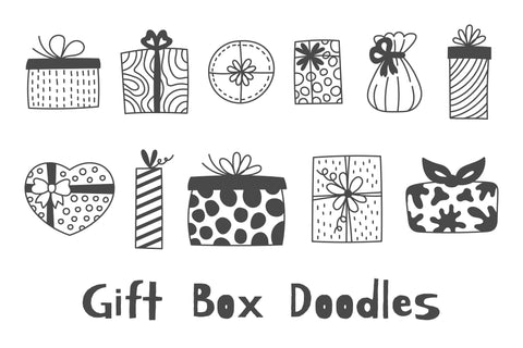 Gift Box Doodles Line Present Clipart Sublimation Rin Green 