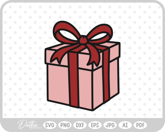 Gift Box Gift Wrapped Box Present SVG DottieDigitals 