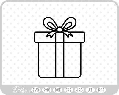 Gift Box Gift Wrapped Box Present SVG DottieDigitals 