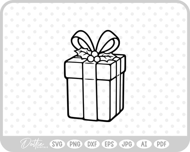 Gift Box Gift Wrapped Box Present SVG DottieDigitals 