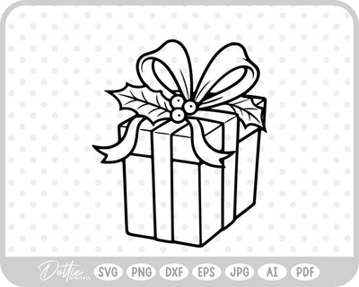 Gift Box Gift Wrapped Box Present SVG DottieDigitals 