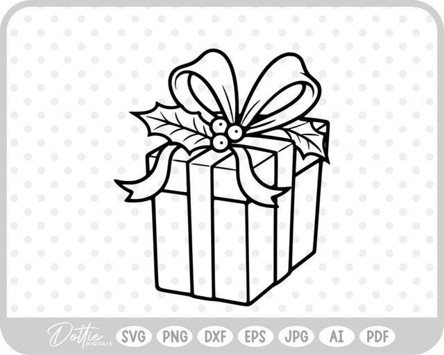 Gift Box Gift Wrapped Box Present SVG DottieDigitals 