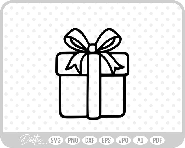 Gift Box Gift Wrapped Box Present SVG DottieDigitals 