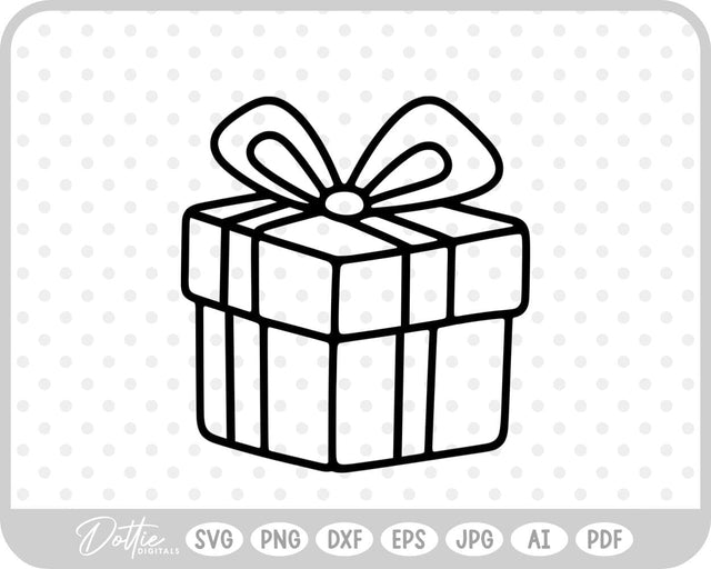 Gift Box Gift Wrapped Box Present SVG DottieDigitals 