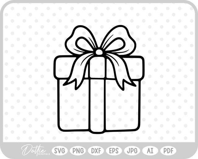 Gift Box Gift Wrapped Box Present SVG DottieDigitals 
