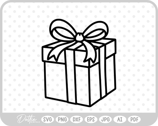 Gift Box Gift Wrapped Box Present SVG DottieDigitals 
