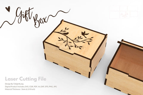 Gift Box Laser Cut File | Laser Cutting File | Valentine Day SVG tofigh4lang 