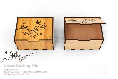 Gift Box Laser Cut File | Laser Cutting File | Valentine Day SVG tofigh4lang 