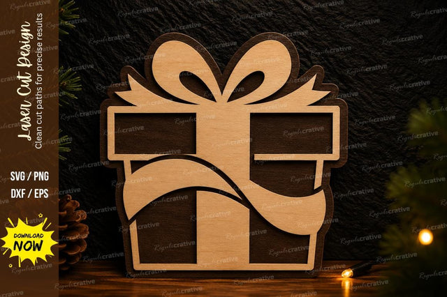 Gift Box Ornament Laser Cut SVG Design SVG Regulrcrative 