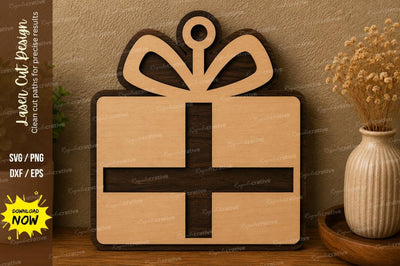 Gift Box Ornament laser cut svg File SVG Regulrcrative 