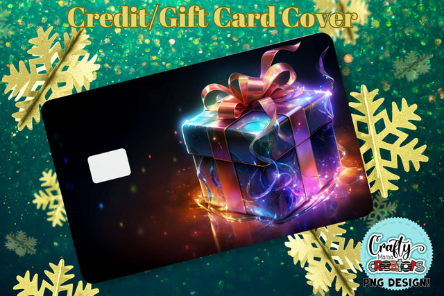 Gift Box Png File, Custom Credit Card Skin Sublimation Crafty Mama Studios 
