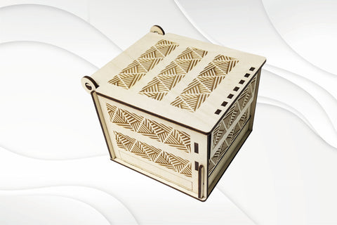 Gift box with two lids, ready use laser cutting pattern. Digital cut template. Laser design. SVG VectorBY 