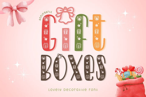 Gift Boxes - Decorative Font Font AnningArts Design 