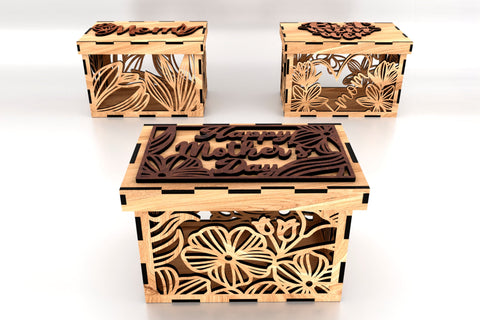 Gift Boxes for Mother's Day SVG LaserCutano 