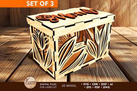 Gift Boxes for Mother's Day SVG LaserCutano 