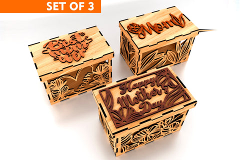 Gift Boxes for Mother's Day SVG LaserCutano 