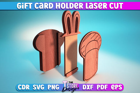 Gift Card Holder Laser Cut | Greeting Cards | Wooden Card Holder | CNC Files SVG The T Store Design 