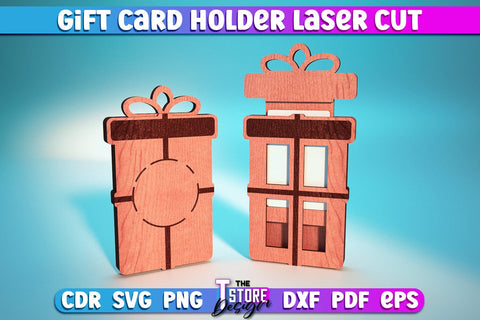 Gift Card Holder Laser Cut | Greeting Cards | Wooden Card Holder | CNC Files SVG The T Store Design 