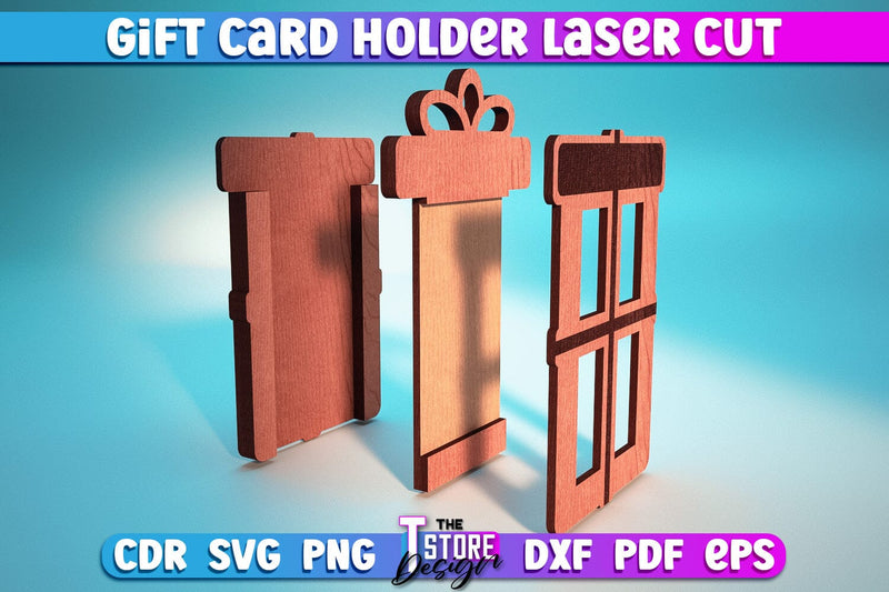 Gift Card Holder Laser Cut | Greeting Cards | Wooden Card Holder | CNC Files SVG The T Store Design 