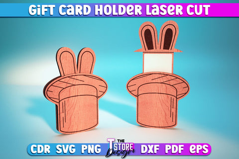 Gift Card Holder Laser Cut | Greeting Cards | Wooden Card Holder | CNC Files SVG The T Store Design 