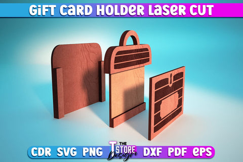 Gift Card Holder Laser Cut | Greeting Cards | Wooden Card Holder | CNC Files SVG The T Store Design 