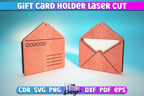 Gift Card Holder Laser Cut | Greeting Cards | Wooden Card Holder | CNC Files SVG The T Store Design 