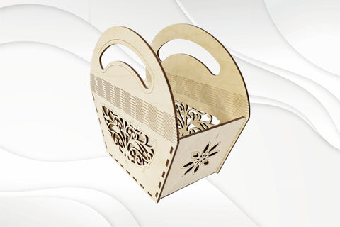 Gift decorative bag, svg dxf design laser cut. Vector drawing hand bag for laser cutting. SVG VectorBY 