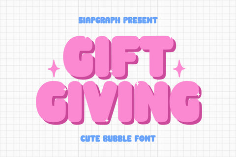 Gift Giving - Cute Bubble Font Font Masyafi Studio 