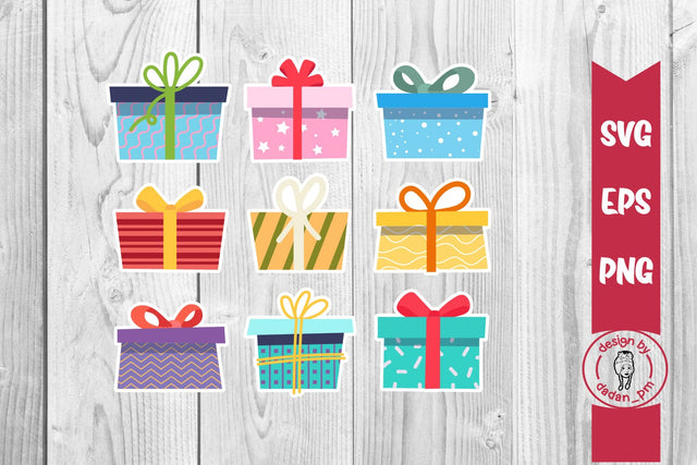 Gift Illustration Clipart, Sticker Svg SVG dadan_pm 