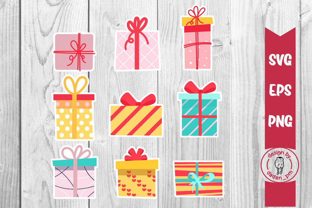 Gift Illustration Clipart, Sticker Svg SVG dadan_pm 