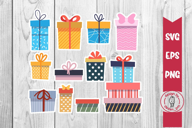 Gift Illustration Clipart, Sticker Svg SVG dadan_pm 