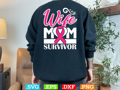 Gift Woman Wife Mom Survivor T-shirt Design, Back The Pink Svg, Breast Cancer Png SVG Creativeart88 