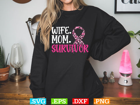 Gift Woman Wife Mom Survivor T-shirt Design, Back The Pink Svg, Breast Cancer Png SVG Creativeart88 