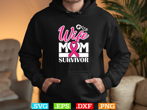 Gift Woman Wife Mom Survivor T-shirt Design, Back The Pink Svg, Breast Cancer Png SVG Creativeart88 
