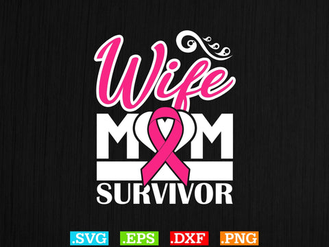 Gift Woman Wife Mom Survivor T-shirt Design, Back The Pink Svg, Breast Cancer Png SVG Creativeart88 