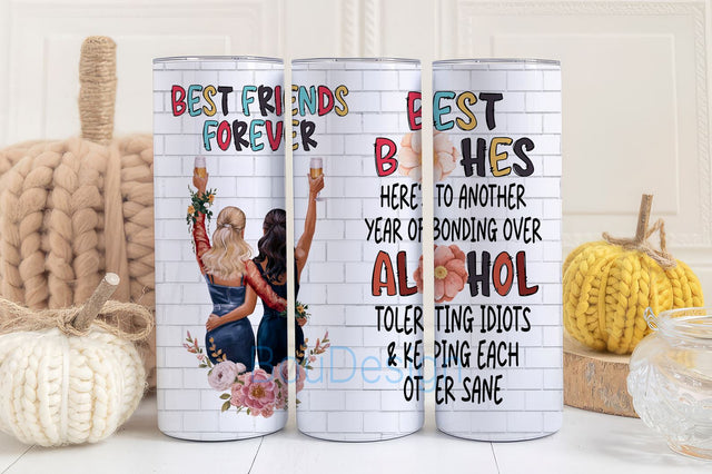 Gifts for Best Friends, Friend Tumbler with Lid Stainless Steel, Bestie Coffee Mug, Friendship Birthday Gifts, Bestie Gifts for Women Sublimation BouDesign 